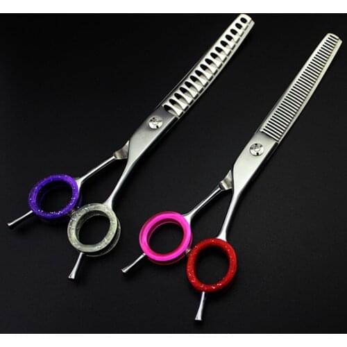 Professional Upscale japan 9cr13 7 inch pet dog grooming cut hair scissors thinning 25% 45% shears berber hairdressing scissors