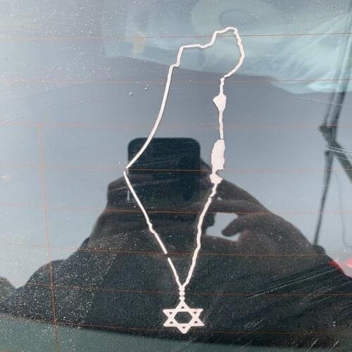 Various sizes of car stickers, Israel map necklace, waterproof vinyl truck rear bumper auto decoration