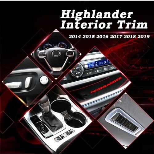 Senzeal Highlander Interior Decoration ABS Chrome All Car Interior DIY Kit For Toyota Highlander 2014 2015 2016 2017 2018 2019
