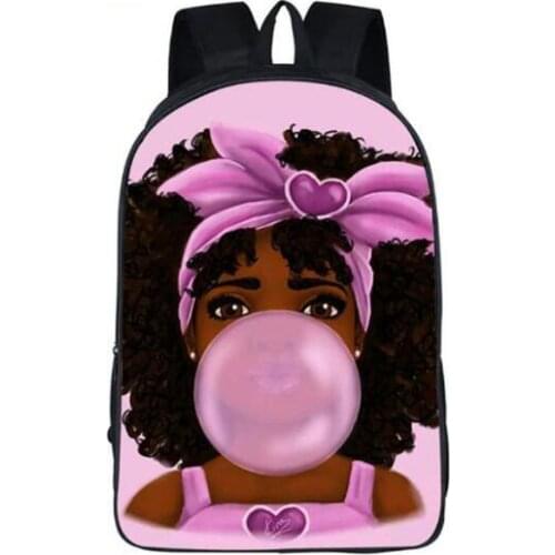 16inch Black Girl Backpack Black Queen School Bags for Girls School Bookbag Children Gift Customized 03