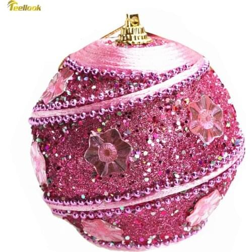 Teellook 10pcs 8cm Christmas Ball Christmas Hotel Mall Decoration Christmas Tree Pendant