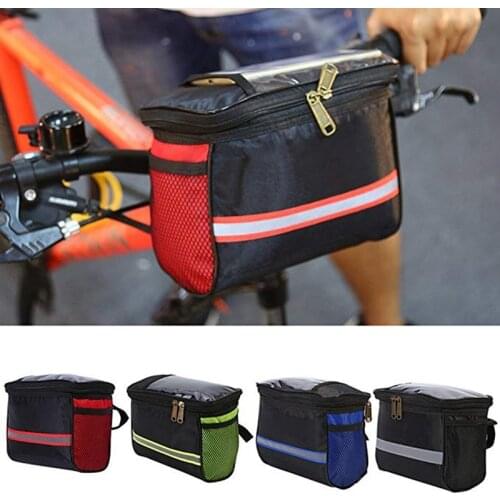 Large Capacity Bike Bags Bike Bicycle Front Basket Durable Waterproof Tube Handlebar Canvas Bag Outdoor Sports Accessories