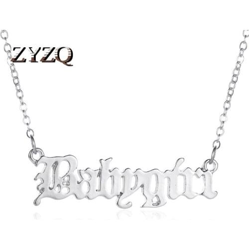 ZYZQ Fashionable Babygirl English Alphabet Necklace Simple Lady Clavicle Chain Accessories