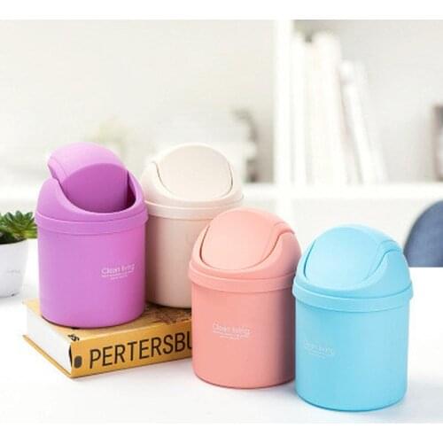 1PC Kitchen Office Waste Bin Small Trash Can Mini Desktop Ashcan Litter Trash Little Tabletop Trashbox for Desk Car Trash Bin