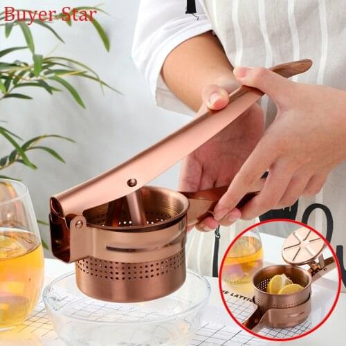 Kitchen Tools Metal Lemon Squeezer Gold Stainless Steel Orange Juicer Fruit Juice Reamers Fast Handle Press Multifunctional Tool