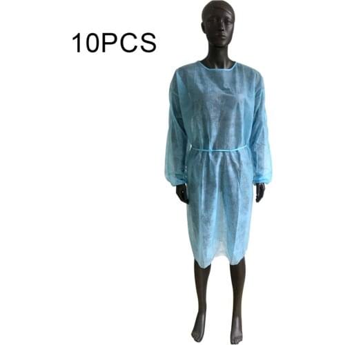 10pc CPE Gown Disposable Thumb Buckle Sleeve Apron Gown Waterproof Protective Apron for Spray Painting Coverall Suit