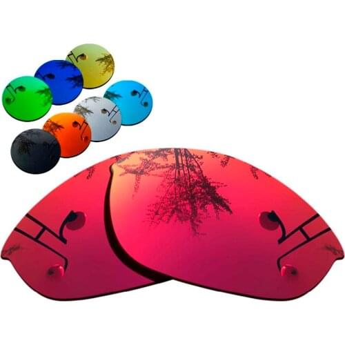 100% Precisely Cut Polarized Replacement Lenses for Half Jacket Sunglasses Magenta Red Mirrored Coating Color- Choices