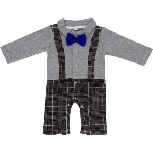 2017 Baby Winter Overalls Warm Clothing kids Newborn Boy Girl Romper Clothes Long Sleeve Creative Bow Tie Infant Jumpsuit
