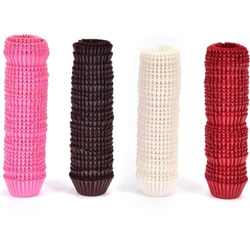 500Pcs Mini Chocalate Paper Liners Baking Muffin Cake Cupcake Cases Solid Color