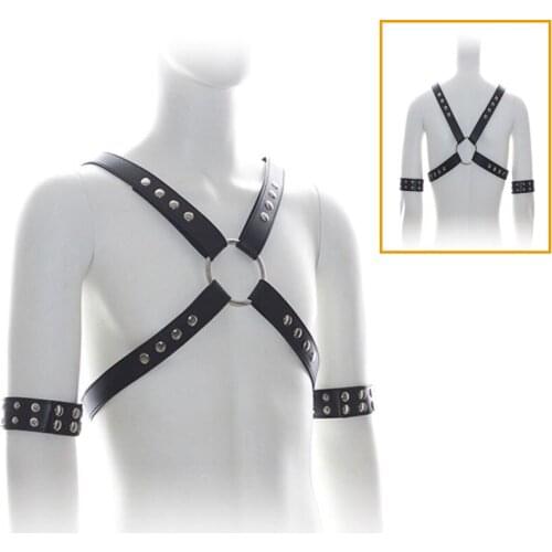 BDSM Men Fetish Bondage Set PU Leather Adjustable Restraints Chest Strap Body Harness Cosplay Sexy Costume Exotic Sex Toys
