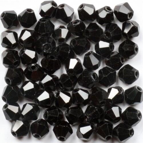 Free Shipping Black Color 4mm 100PCS Bicone Crystal Beads Cut Faceted Round Glass Beads Bracelet Necklace Jewelry Making DIY