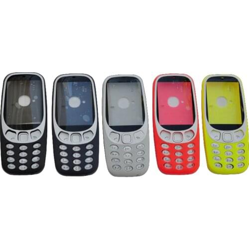 BINYEAE New Full Housing For Nokia 3310 Face Frame Battery Cover Case With Keyboard+Logo