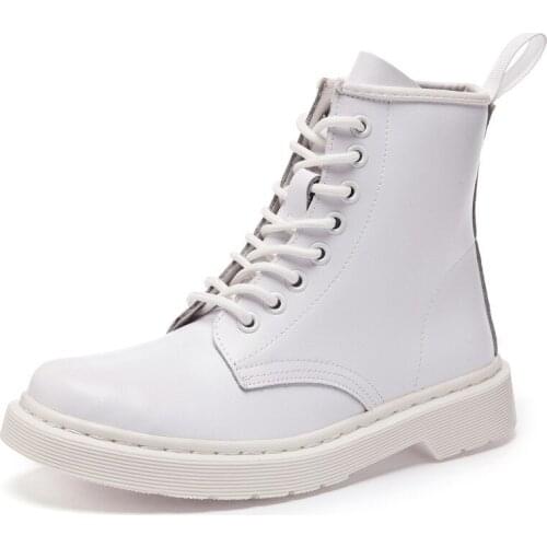 Maogu Womens Shoes Woman Female Men Autumn Genuine Leather Ankle Boots Platform Lace Up Autumn Winter Fur Plus Size 43 44 45