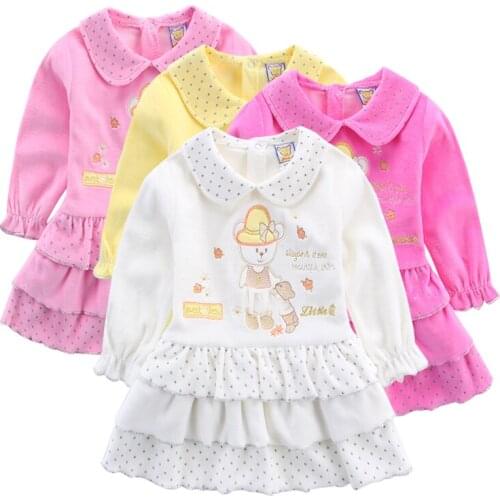Little Q Baby Long Sleeve 4pcs/lot Dresses Kids Velour Undershirts Children Knee Length Dress Ball Gown Clothes Party Clothing