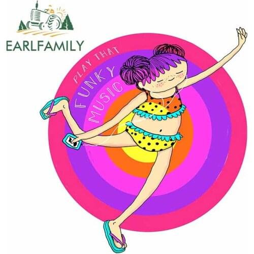 EARLFAMILY 13cm x 11.7cm for Funky Betty Car Stickers Sunscreen Decal Scratch-Proof Vinyl Material Suitable for VAN RV Decor