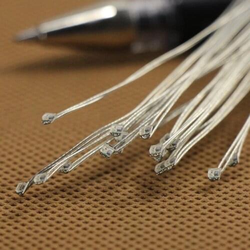 Evemodel 20pcs flashing Pre-soldered micro litz wired leads SMD Led flash 0805 Colorful TF0805RGB railway model building kit