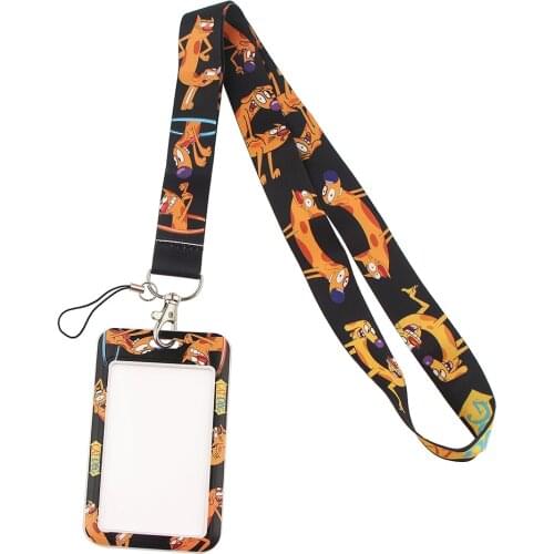 G2045 Cartoon Cat And Dog Card Holder ID Holder Bus Card Holder Staff Card With Lanyard