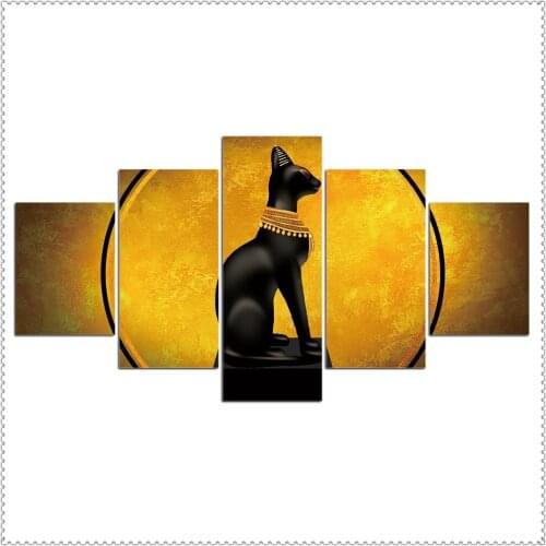 HD 5 Pieces Pet Cat Animal Pictures Posters Wall Art Home Decor for Living Room Painting on The Wall Cat Pet Pictures Wall Art