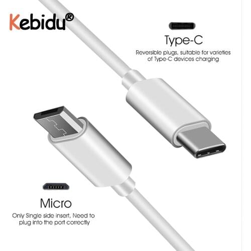 USB Type-C To Micro USB Cable Data Cable 1M For Android Micro Usb To Type-C USB-C Cables For Macbook USBC Data Cord White