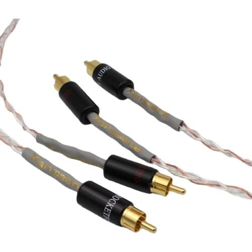 5N copper silver plated audio rca cable rca gold plated plug for amplifier CD player