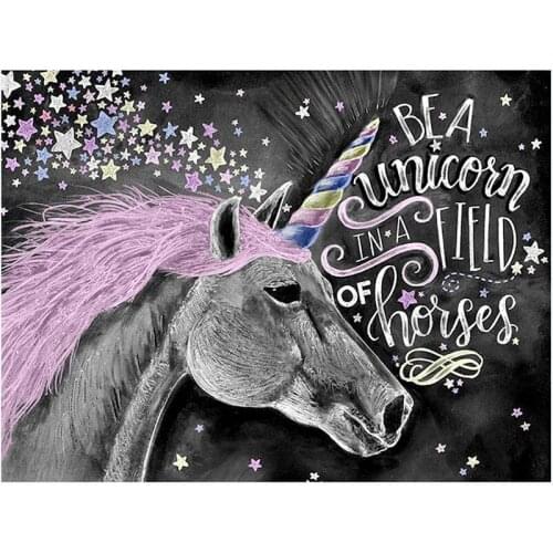 Painting By Numbers DIY Dropshipping 40x50 50x65cm Colorful stars unicorn Animal Canvas Wedding Decoration Art picture Gift