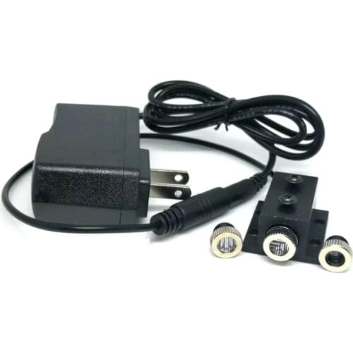 650nm 5mw Focus Dot Line Cross Point Red Diode Laser Module Positioning Focusable LED Lights w AC Adapter w 12mm Black Heatsink