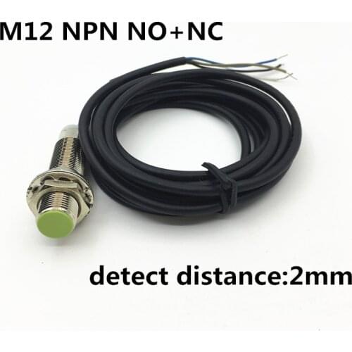M12 DC6-36v NPN NO+NC/normally open and close proximity inductive sensor switch 4 wires detection distance 2mm metal sensor