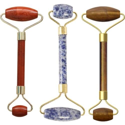 Double Head Jade Roller Real Stone Roller Natural Jade Facial Anti Wrinkle Massager Portable Face Massage Lifting Skin Care Tool