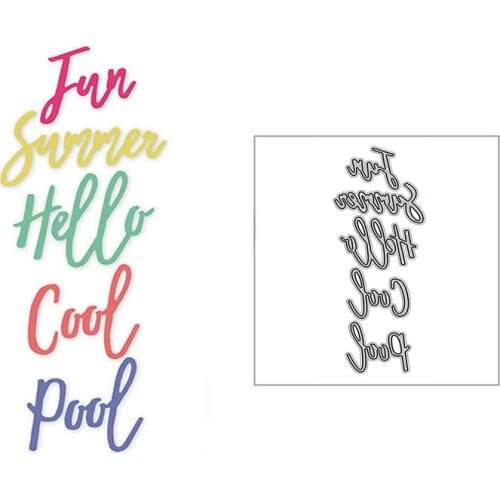 New Hello Summer Fun Cool Words 2020 Metal Cutting Dies for DIY Scrapbooking and Card Making Decorative Embossing Mold No Stamps