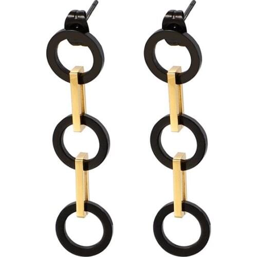 Japan and South Korea fashion new style long earrings personality personality wild geometric chain earrings