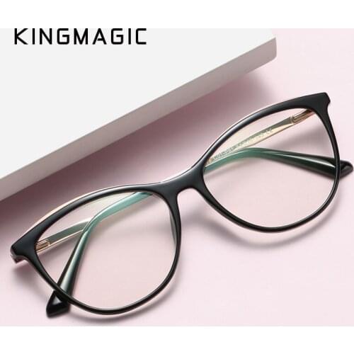 KINGMAGIC TR90 Cat Eye Clear Computer Glasses Anti Blue Light Blocking Glasses Frame Filter Transparent Gaming Goggles Eyewear