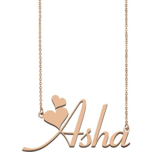 Asha Name Necklace, Custom Name Necklace for Women Girls Best Friends Birthday Wedding Christmas Mother Days Gift