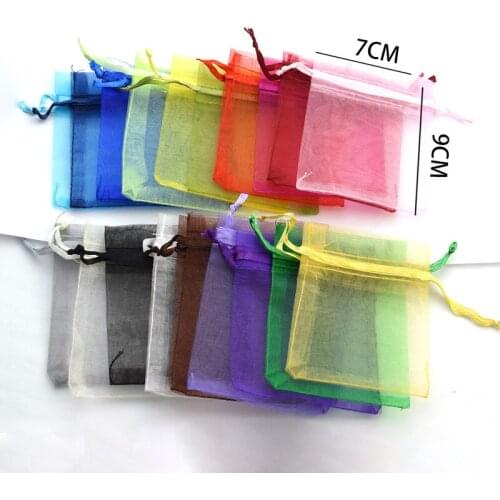 Organza Bags 7x9cm 50pcs/lot Multicolors Wedding Christmas Party Favor Gift Jewelry Packaging Bags & Pouches Wholesale