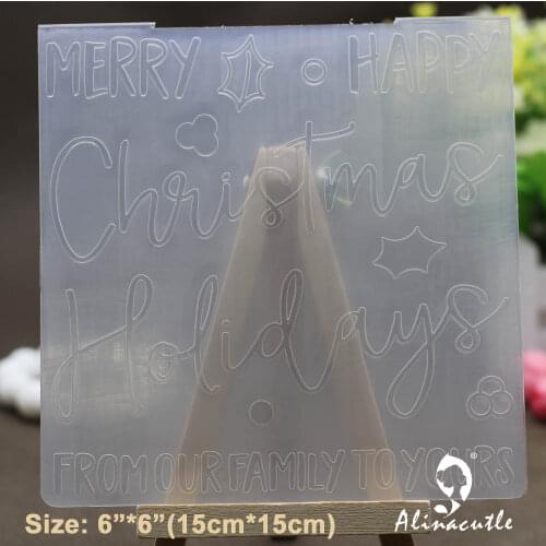 6"x6" PLASTIC EMBOSSING FOLDER Alinacraft christmas DIY scrapbook album card decoration paper craft background folder
