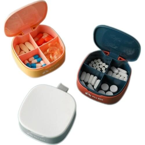 Portable Silicone Mini Dispensing Compartment Storage Box Medicine Pill Box Dispenser Medical Organizer Tablet Box