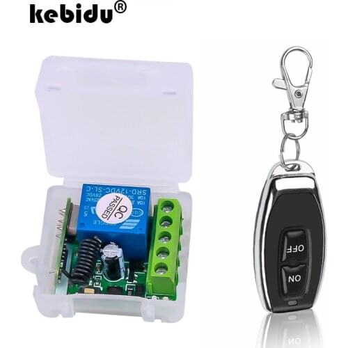 Kebidu DC12V 10A Relay 1 CH Wireless RF Remote Control Switch Transmitter with Receiver Module 433mhz LED Remote Control