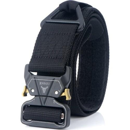 Genuine Tactical Belt For Men Aluminum Alloy Metal Buckle Military Belts Outdoor Hunting Tactical Nylon Emergency Survival Belt