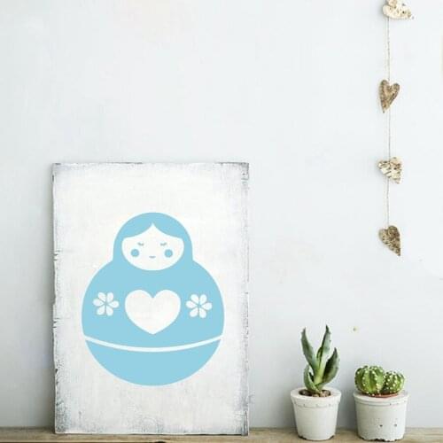 Russian Matryoshka Dolls Sticker, Babushka Stacking Dolls Vinyl Decal Sticker For Russian nursery kids room Decor