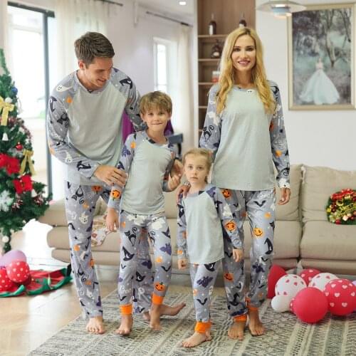 Family Matching Outfits Pumpkin Halloween Pajamas Mother Daughter Father Son Sleepwear Mommy and Me Clothes Tops+Pants