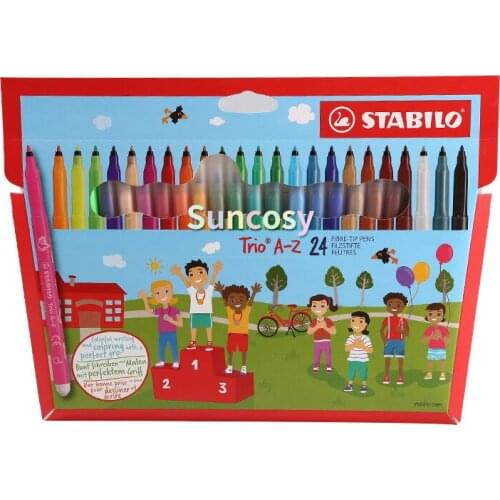 Stabilo Trio Scribbi Triangular Felt Tip Pen Assorted Colours, 12/18/24 Watercolor Pens Set, For Artis Painting Pen Art Supplies