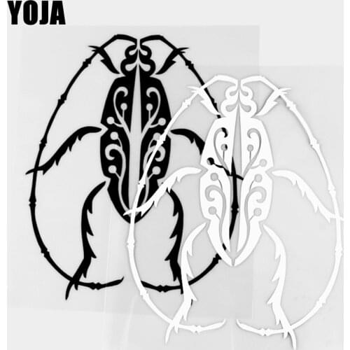 YOJA 12.6×15.3CM Longicorn Pattern Cartoon Animals Vinyl Decal Car Stickers Black/Silver 19C-0418