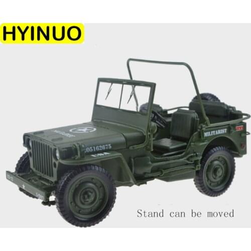 1/18 Scale simulation Diecast metal alloy Military vintage off-road vehicle model Kids tactical Scenes Car model toys Show gift