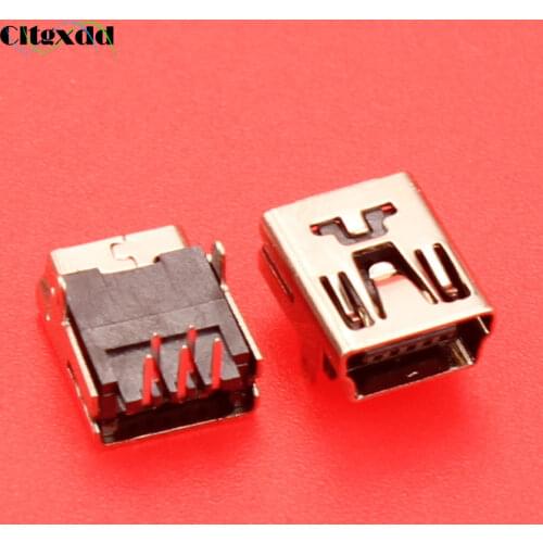Cltgxdd 5 pin Mini USB female jack socket charging port connector V3 port for MP3 MP4 GPS 4 foot DIP 5pin