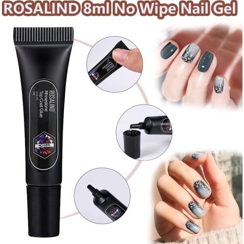 8ml ROSALIND No Wipe Nail Gel Draw Painting Stamping Rhinestone Top Coat Strong Adhesive Long Lasting Gel Vernish For Rhine