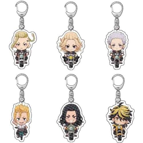 Anime Tokyo Revengers Cosplay Keychain Manjiro Ken Takemichi Hinata Atsushi Chibi Kawaii Bag Pendant Keychain Fans Collection