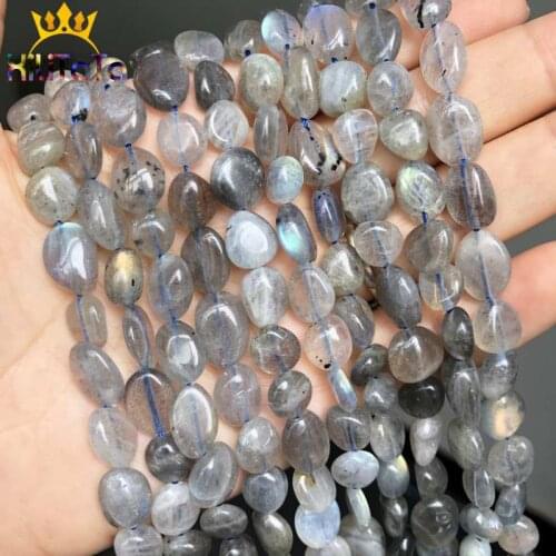 8-10mm Natural Irregular Grey Labradorite Beads Loose Spacer Beads For Jewelry Making DIY Bracelet Necklace Accessories 15