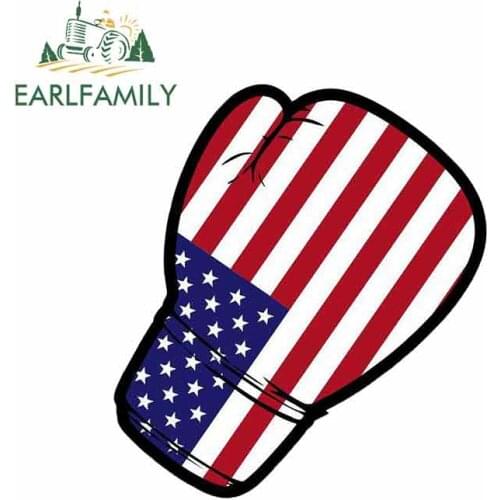 EARLFAMILY 13cm x 11.6cm For Boxing Gloves Jdm Flag Kick Boxer Fine Decal Vinyl Car Wrap Personality Creative Car Stickers