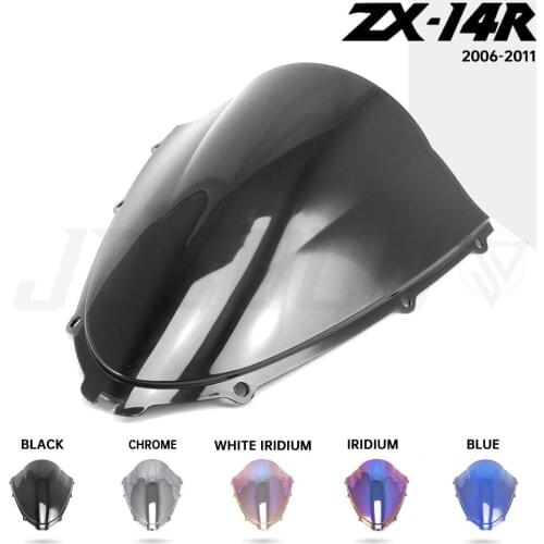 Motorcycle Double Bubble Windshield WindScreen Screen For KAWASAKI NINJA ZX14R ZZR1400 ABS 2006-2020 2019 2018 ZX 14R ZZR 1400