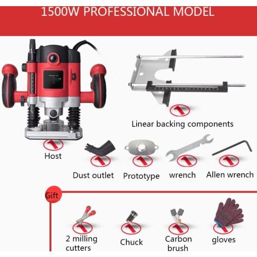 Electric Wood Milling Keyhole Opening Tenon Trimming Tool 220V/1500W Multifunctional Woodworking Slotting Engraving Machine