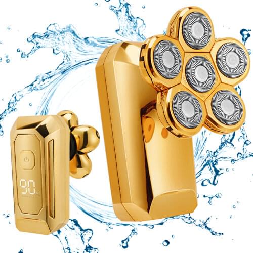 Electric Shaver Razor For Mens Trimmer Wet And Dry 6 Blade Head Dry Razor 4D Head Waterproof LED Display Machine For Shaving